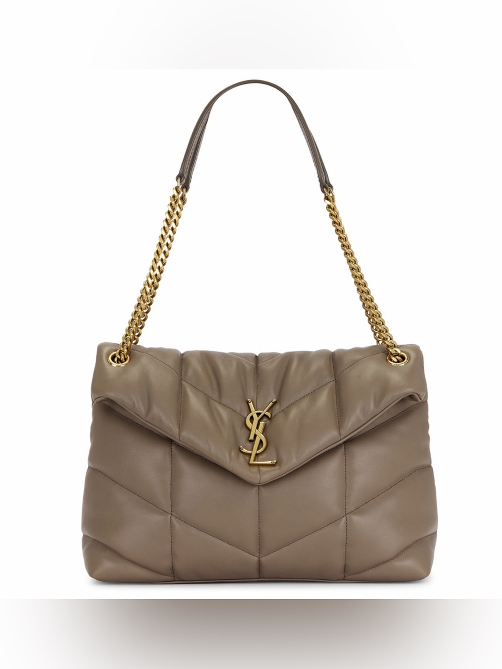 SAINT LAURENT Lou Puffer Medium monogram quilted leather shoulder bag Brand new